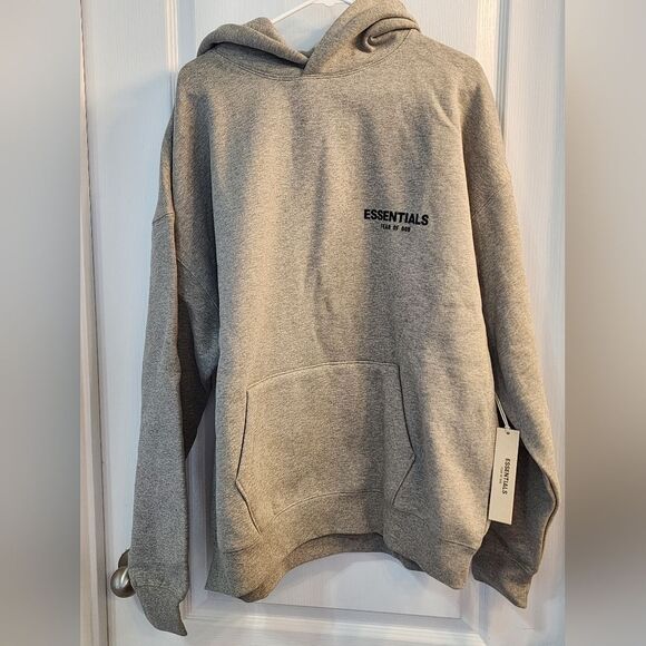 NWT Essentials Fear of God Dark Oatmeal Hoodie Size Large - Picture 3 of 9